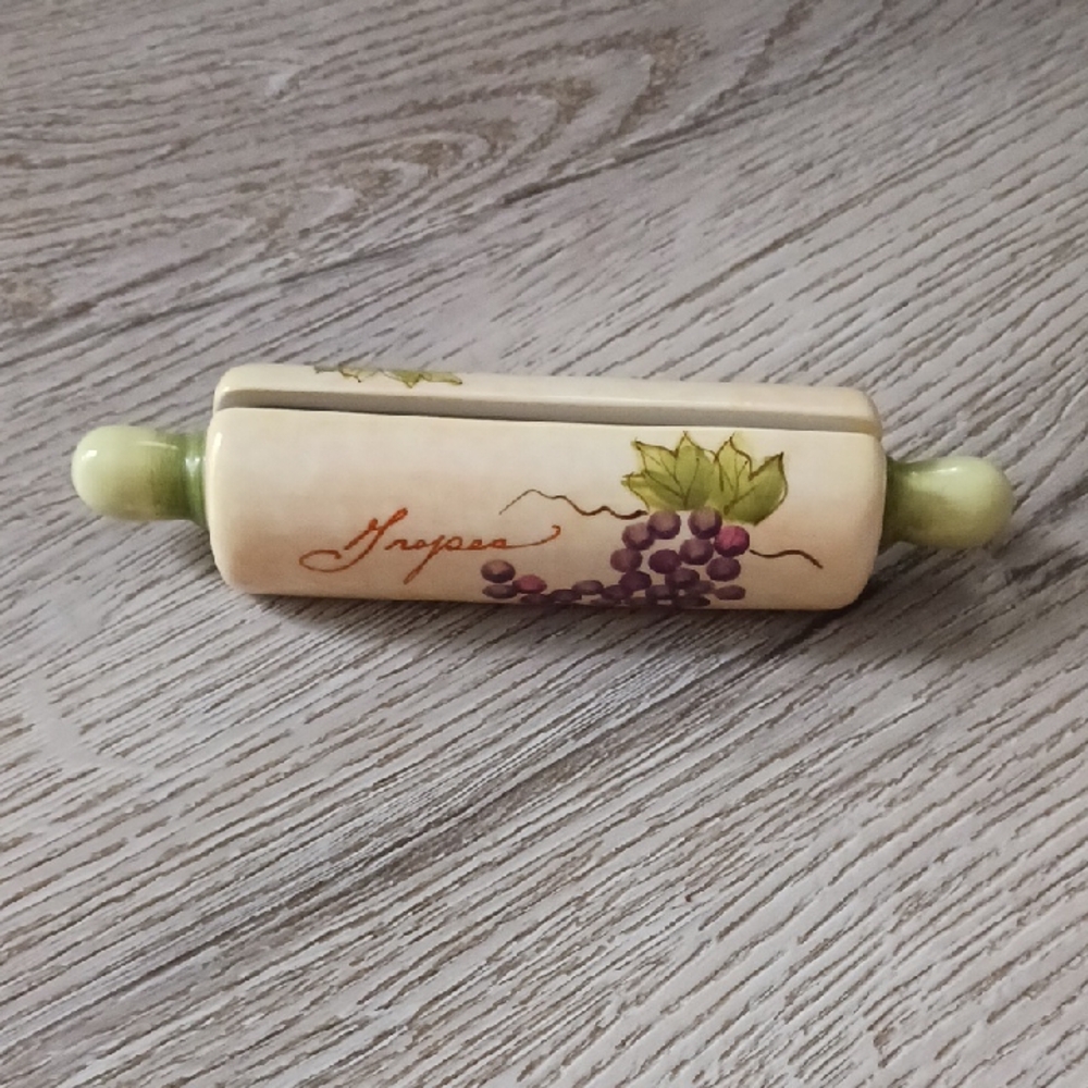 Decorative Grapes Rolling Pin To Hold Recipes, Notes, Or Tiered Tray Decor